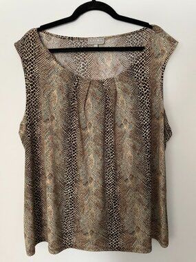 Laura Plus Snakeskin Print Blouse/Shell - Size 2X